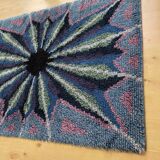 Original ABSTRACT Scandinavian High Pile Pop Art Rya Rug Carpet, Sweden, 1960s 146x201cm