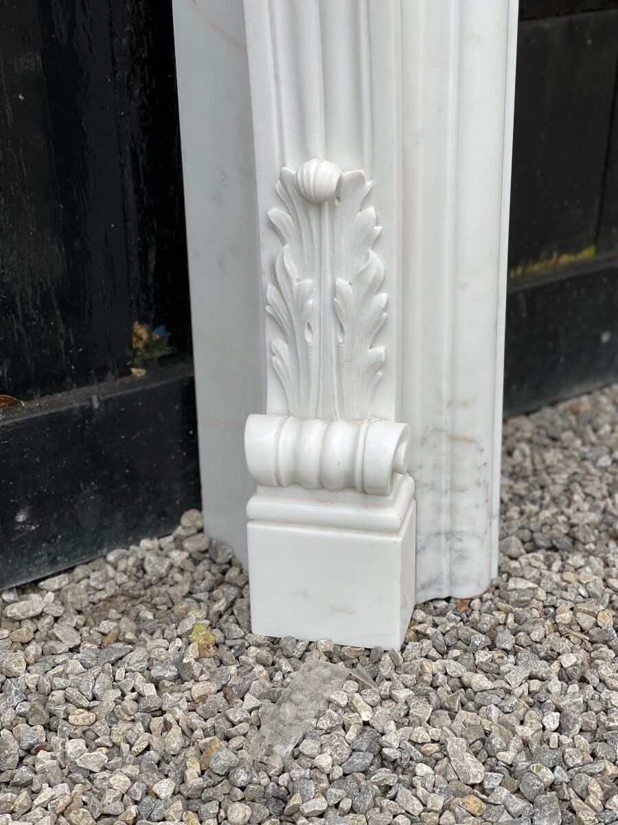 Louis XV style fireplace in Carrara marble circa 1980