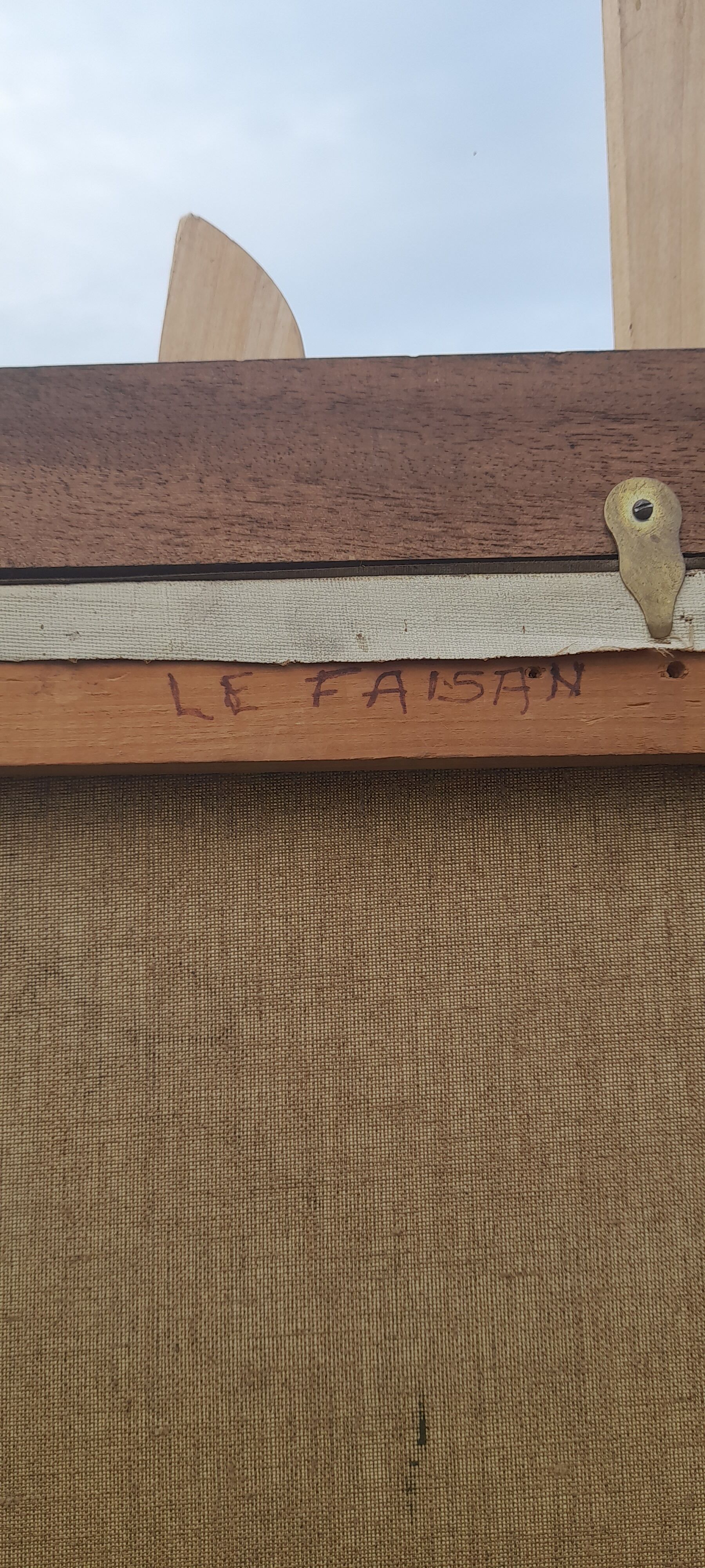 Oil on canvas framed The pheasant R. Tanguy 73 X 60 cm