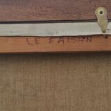 Oil on canvas framed The pheasant R. Tanguy 73 X 60 cm