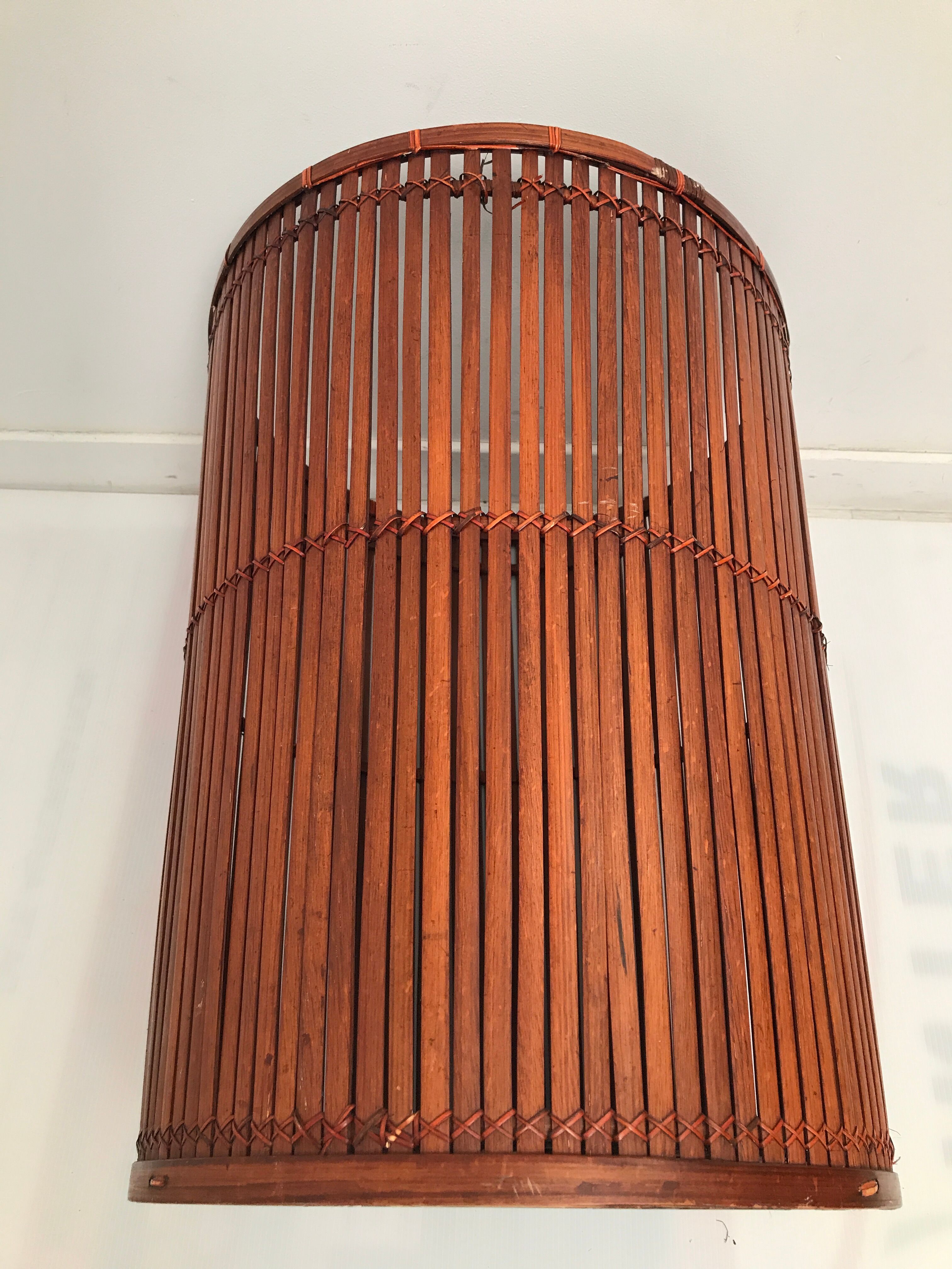 Vintage oval wicker linen basket