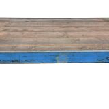 Grand chariot table basse industrielle bleue, 1960