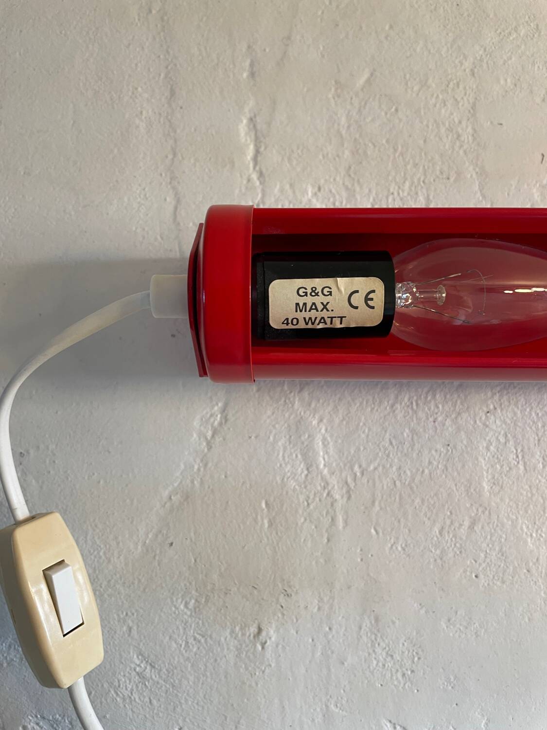 Red metal wall light