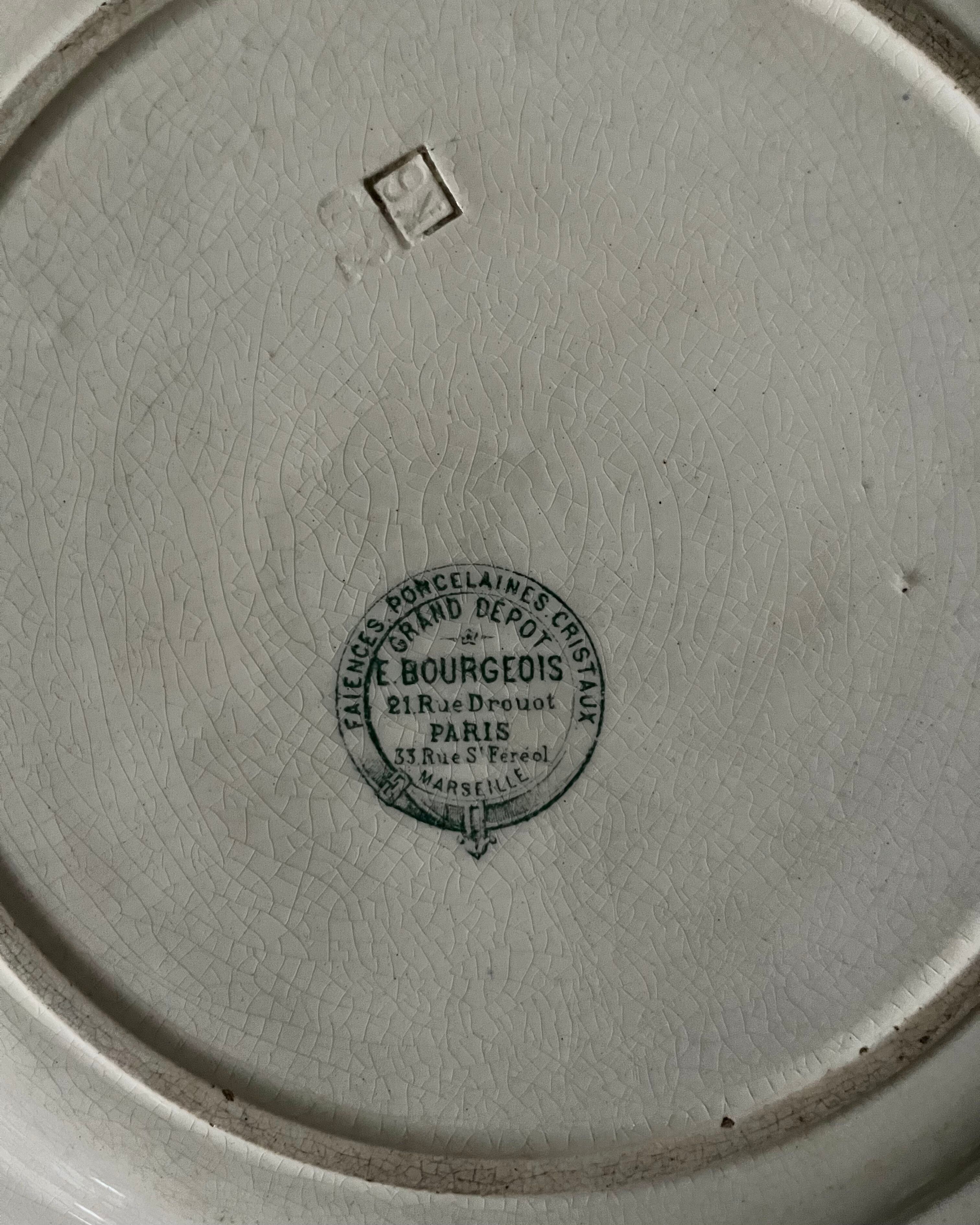 Large round ironstone dish Bourgeois