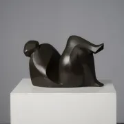 Abstract bronze female figure sculpture by Francine Govers, Netherlands, 1990s