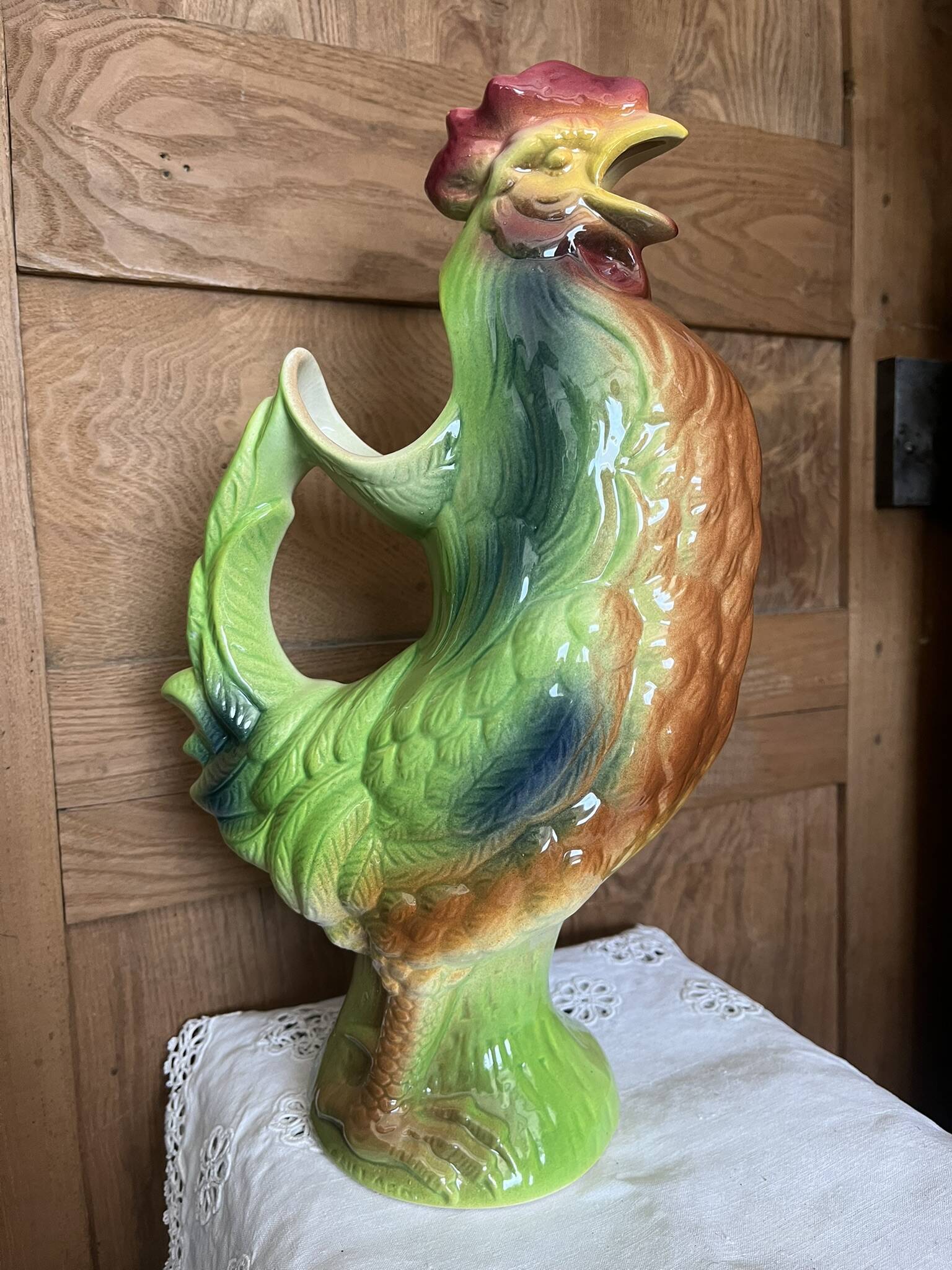 French earthenware rooster pitcher – Saint-Clément
