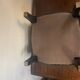Antique napoleon lll style footrest blackened wood and cross stitch embroidery