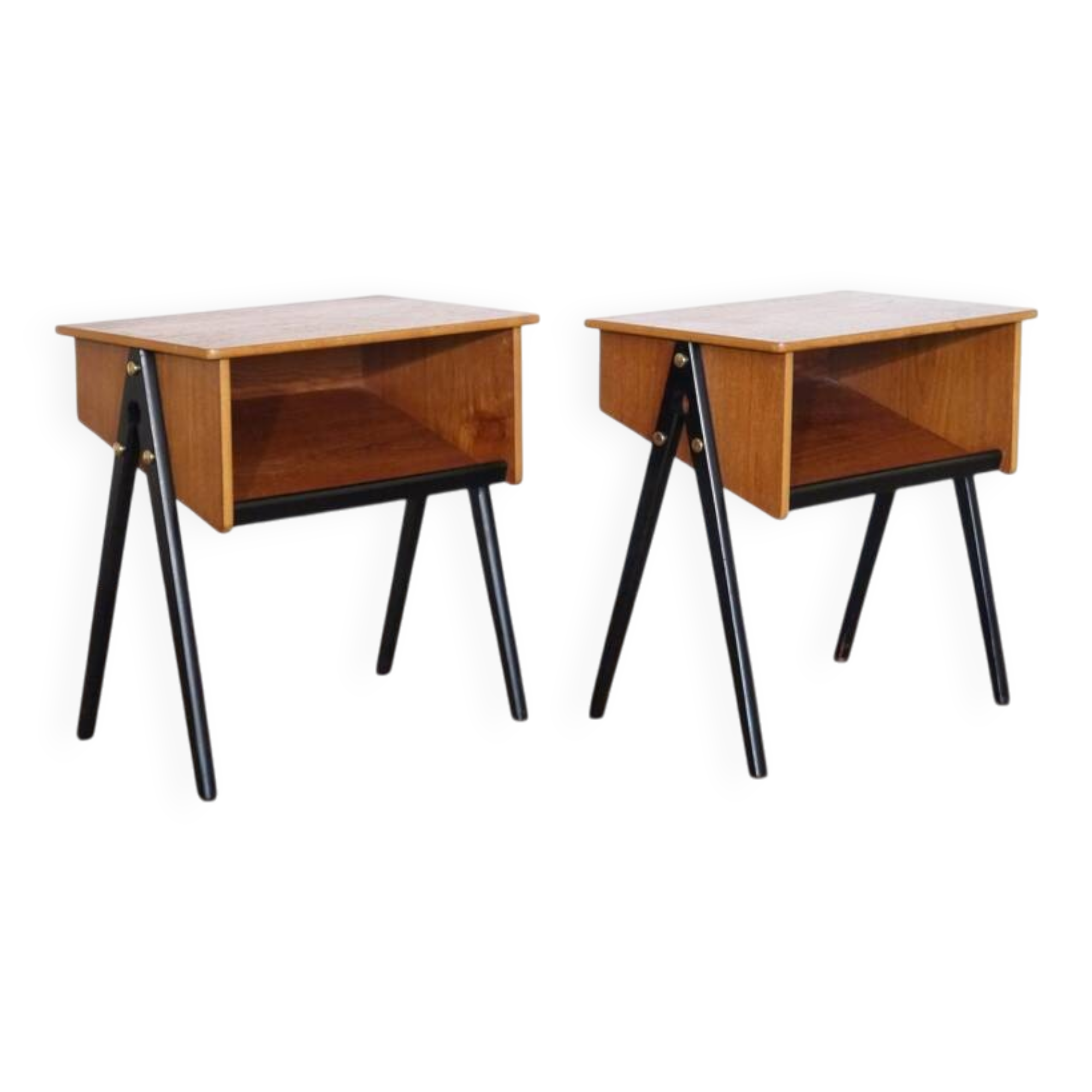 Scandinavian teak bedside tables from the 1960s.