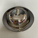 Vintage stainless steel and ceramic bell butter dish