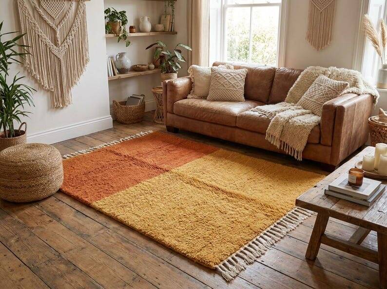 Handmade pure wool rug, size 1.5/2.5 m.