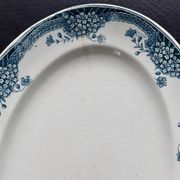 Vintage oval serving platter, Saint Amand earthenware, Nouvelle Usine Céramique