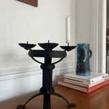 Brutalist wrought iron chandelier antique