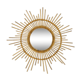 Miroir soleil en rotin 68 cm