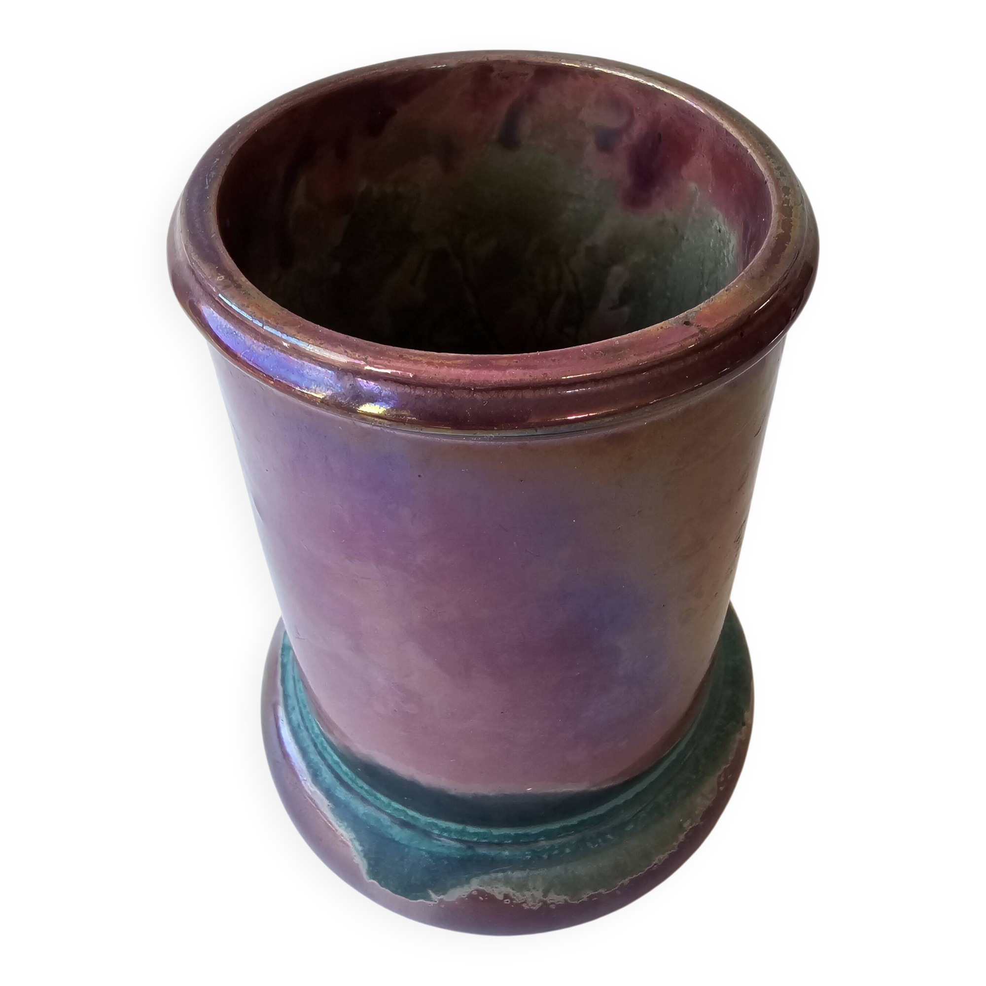 Ancient flamed stoneware vase from Rambervillers