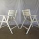 Four vintage wooden garden armchairs from the 1950s
