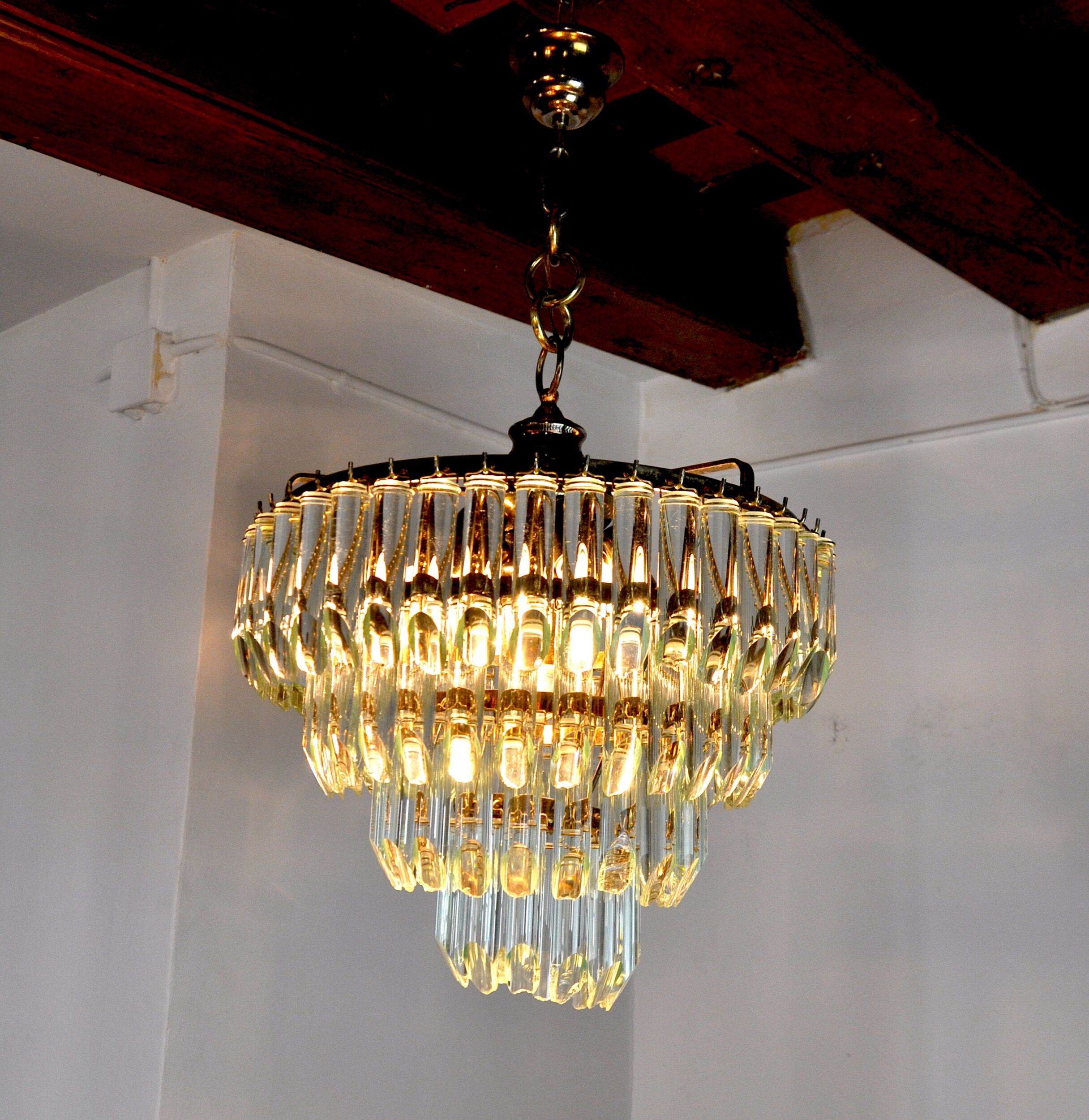 Venini chandelier, 4 levels, murano glass, Italy, 1970