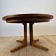Table à manger rond extensible en teck, Danemark 1960