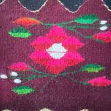 Oltenian floral beautiful rug, large size for a livingroom, handmade in wool in Romania