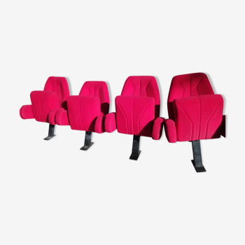 Set de 4 fauteuils de cinéma