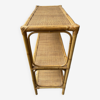 Bamboo and rattan shelf / console