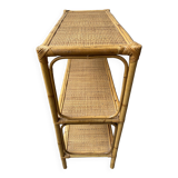 Étagère / console bambou et rotin