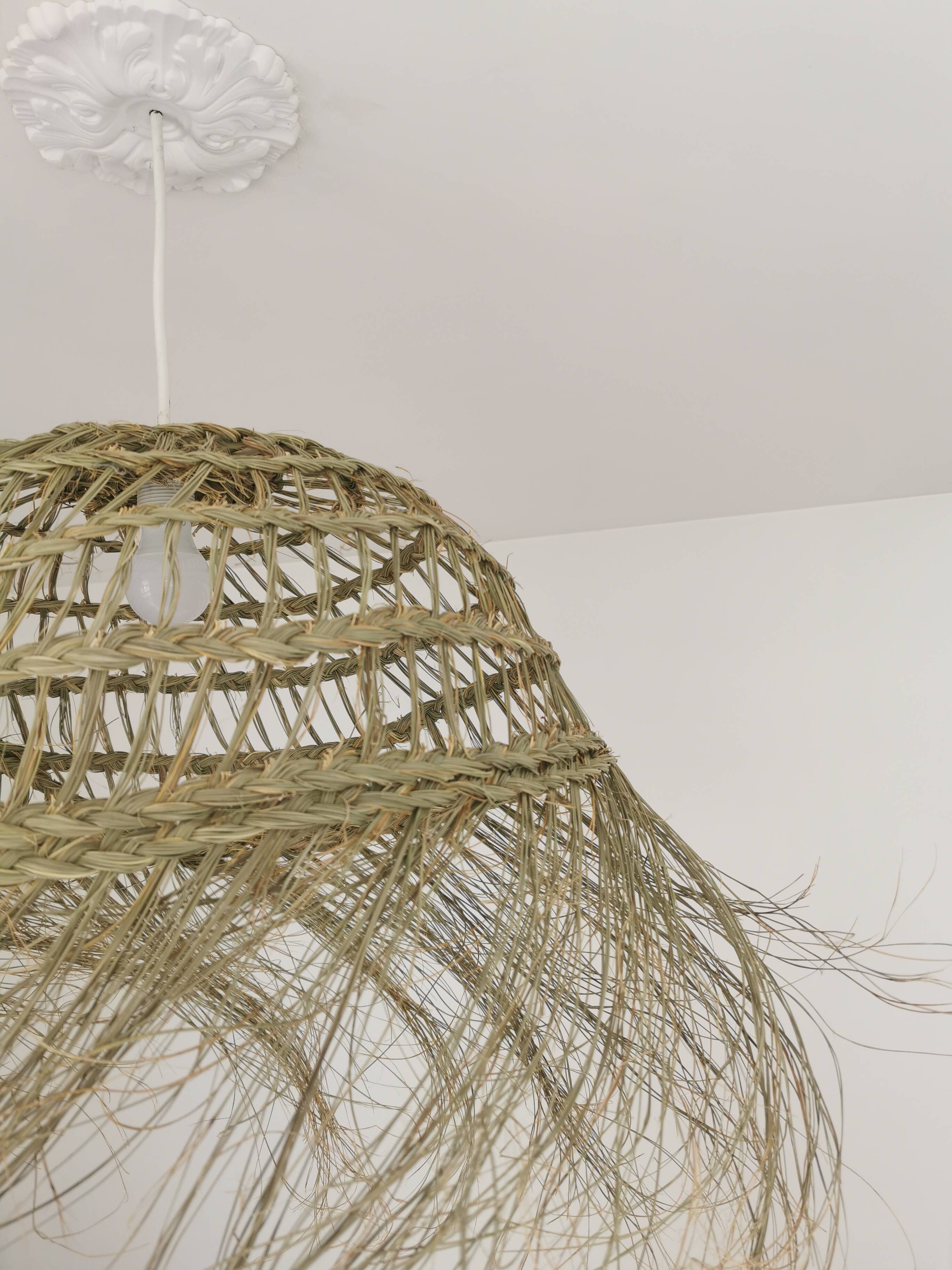 Suspension Doum in braided half – 30×60 cm – Handmade Moroccan production