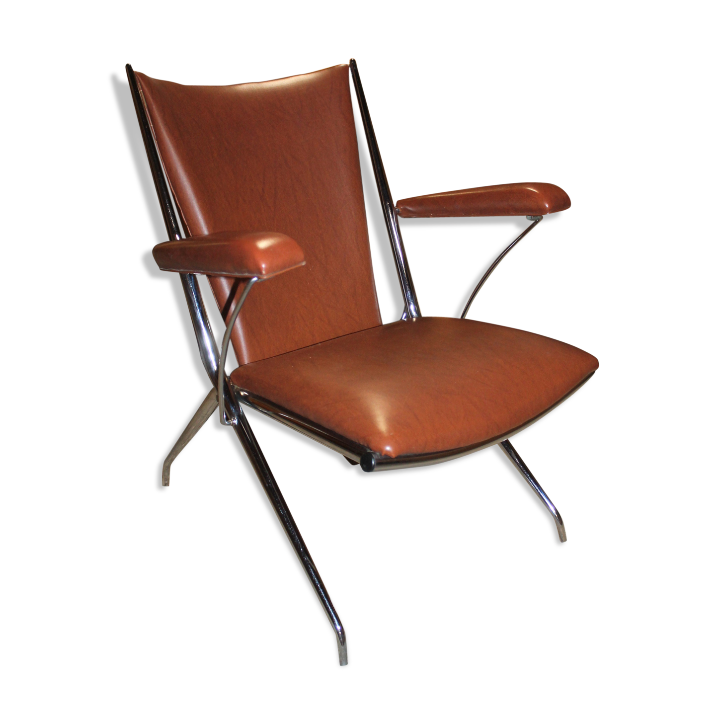 Brown folding chair