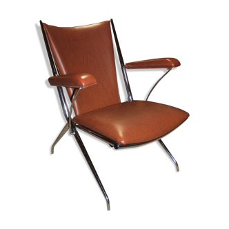 Brown folding chair