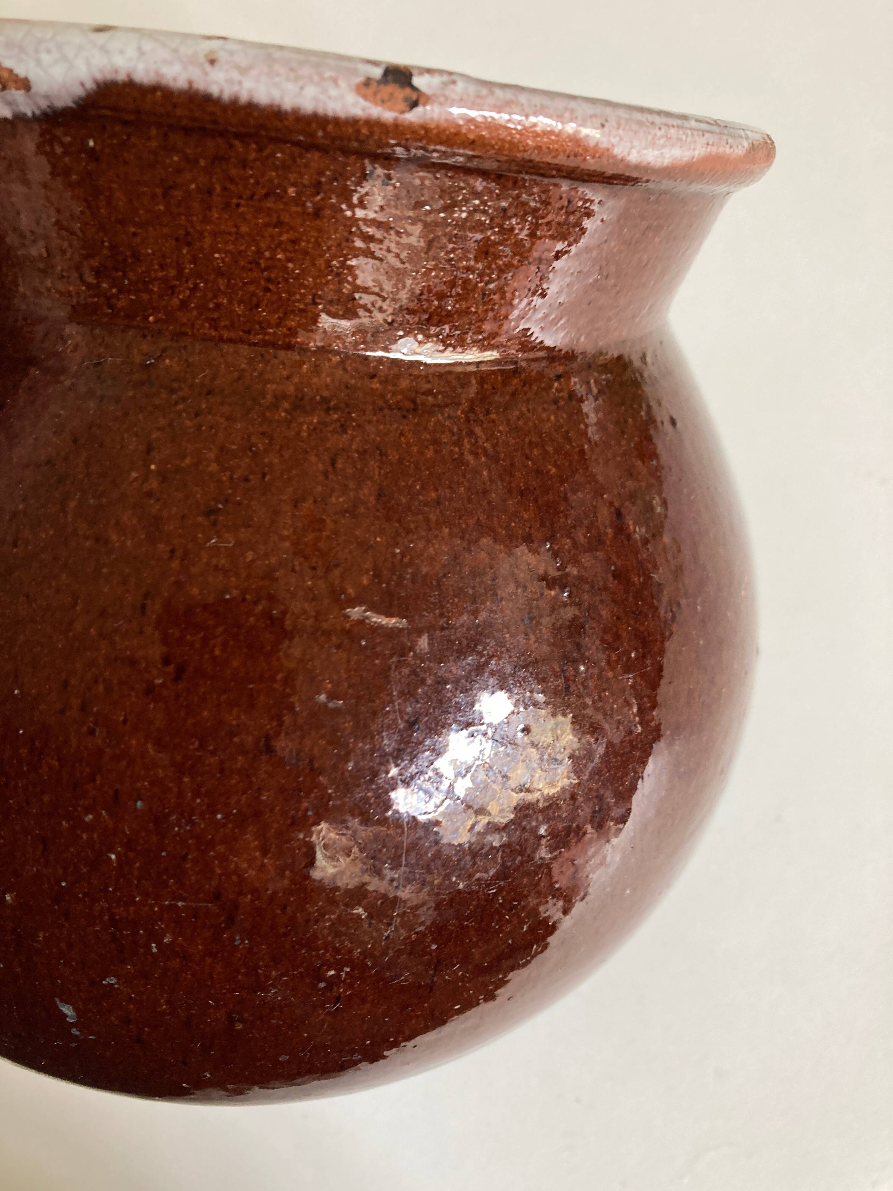 Black ass field vase in glazed clay 1950