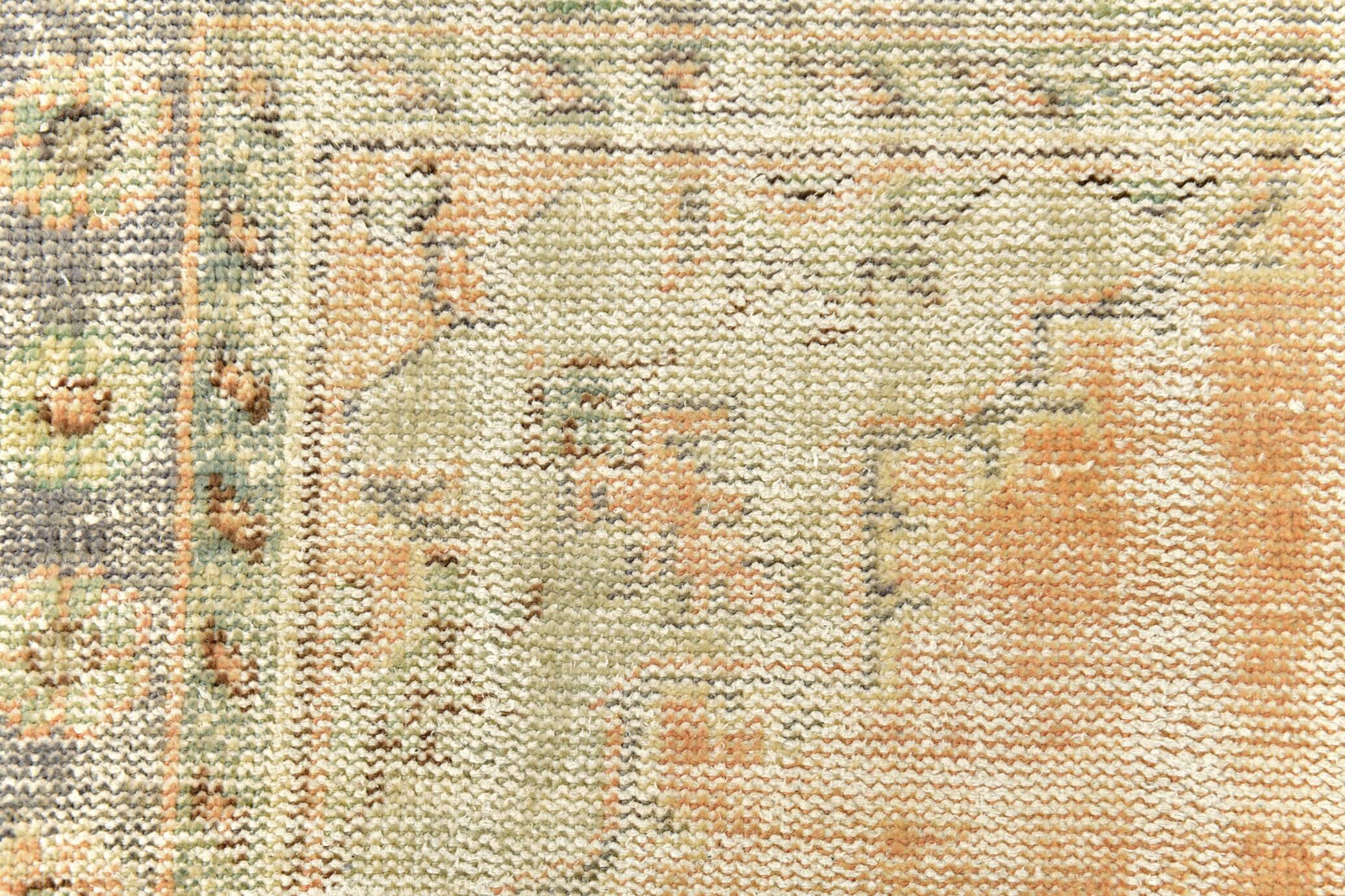 5x9 Vintage Oriental & Bordered Pattern Orange Turkish Rug, 170x274Cm