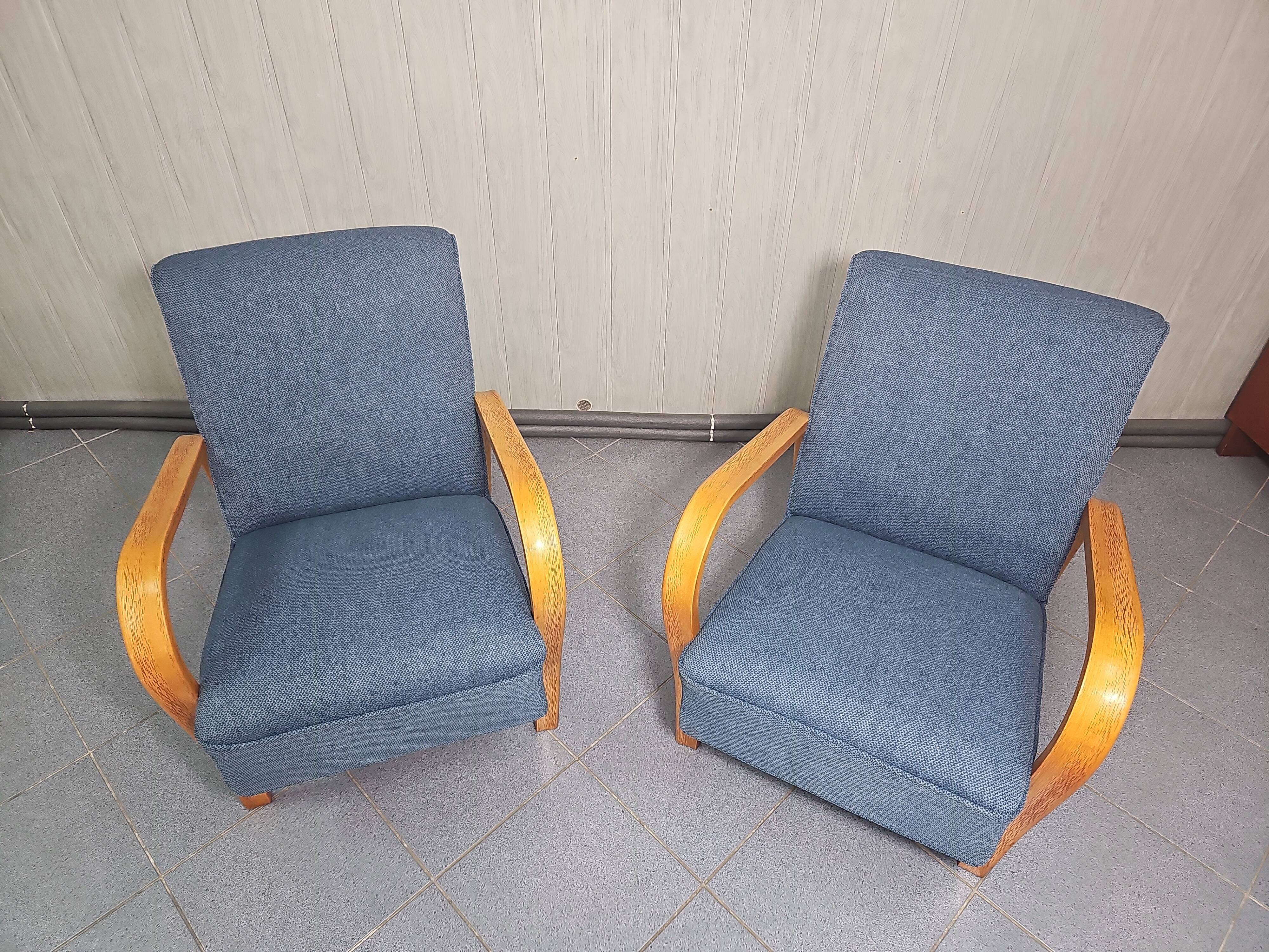 Pair of armchairs designed by K. Koželka & Antonín Kropáček for  Interier Praha Czechoslovakia 1950.