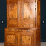 Louis XV style 2-part sideboard, 19th century, in oak and molded walnut, work