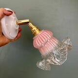 Vintage pink and clear glass tulip wall light.