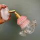 Vintage pink and clear glass tulip wall light.