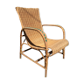 Wicker and rattan armchair 60s