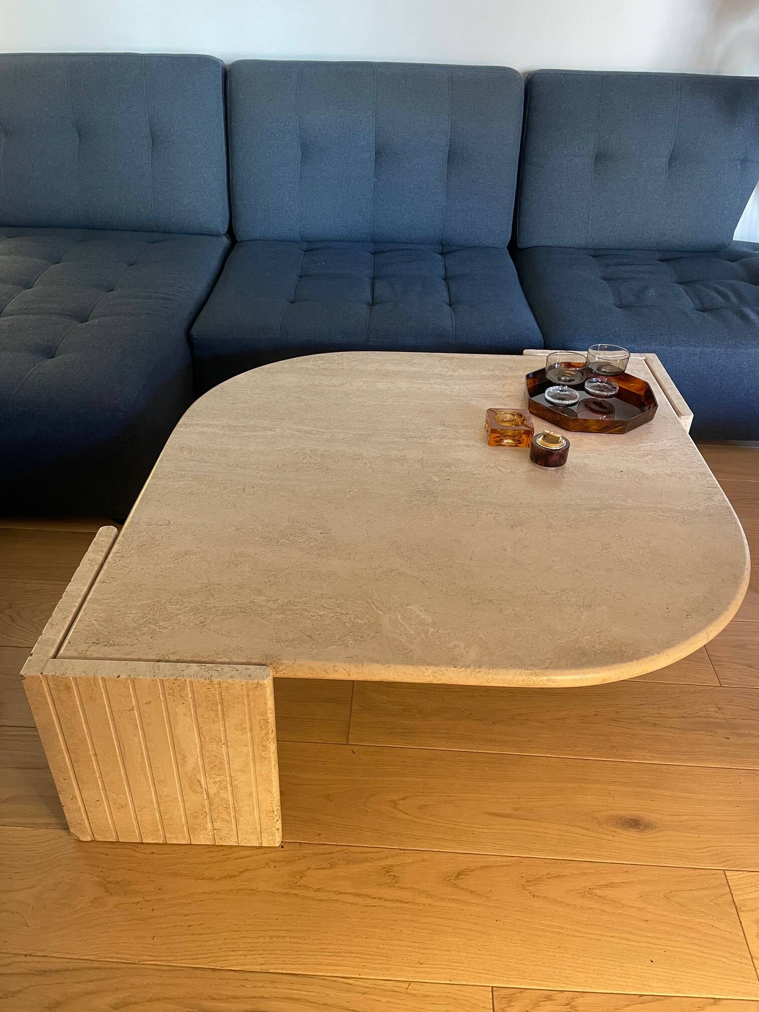 Roche Bobois “eye” travertine table