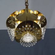 Italian Brass & Glass Ceiling Lamp, 1960s