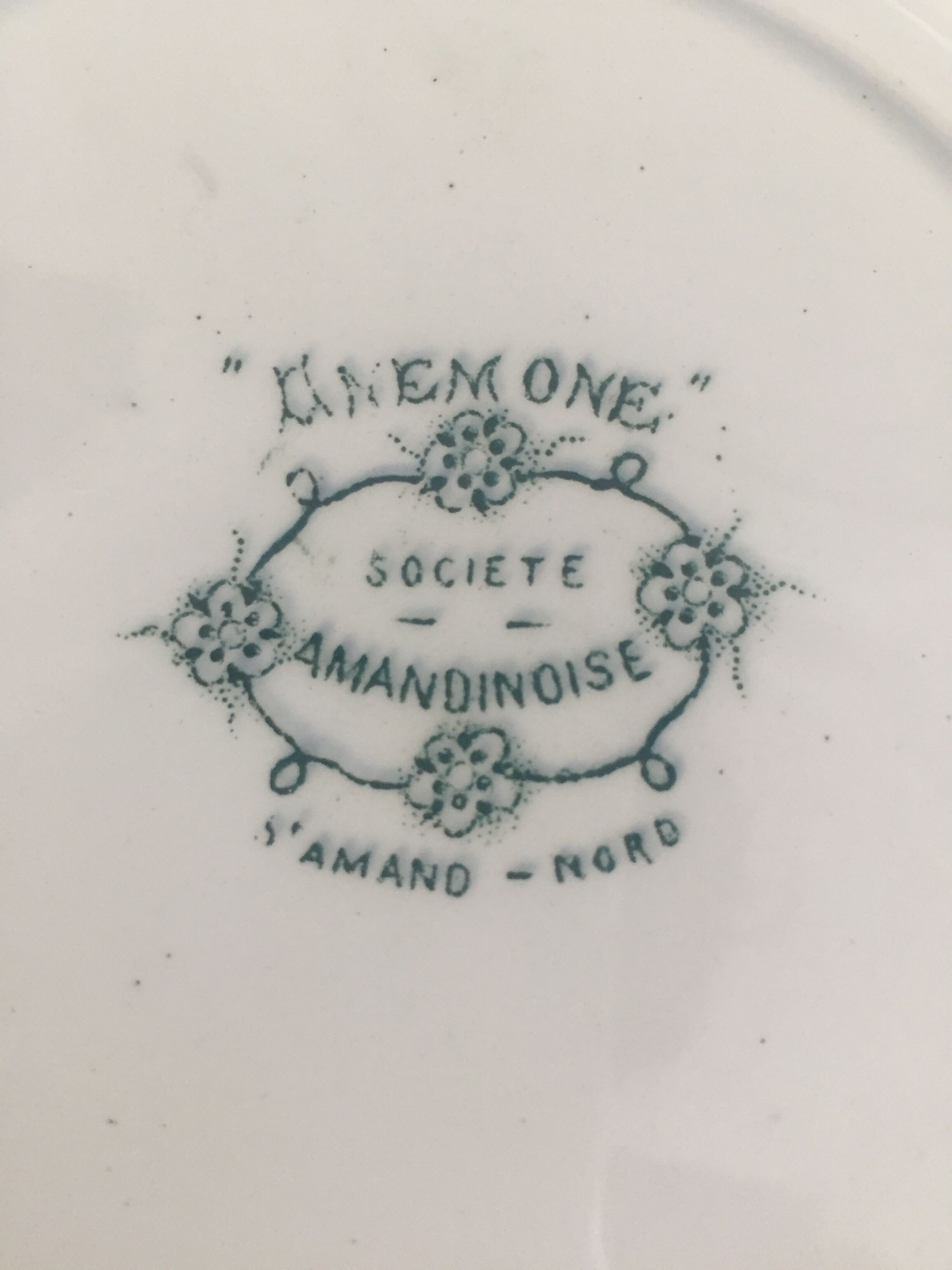 6 hollow plates Saint Amand - Anémone decor