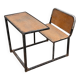 Vintage wooden and metal school desk