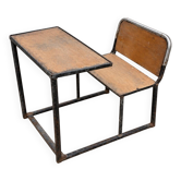 Vintage wooden and metal school desk