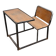 Vintage wooden and metal school desk