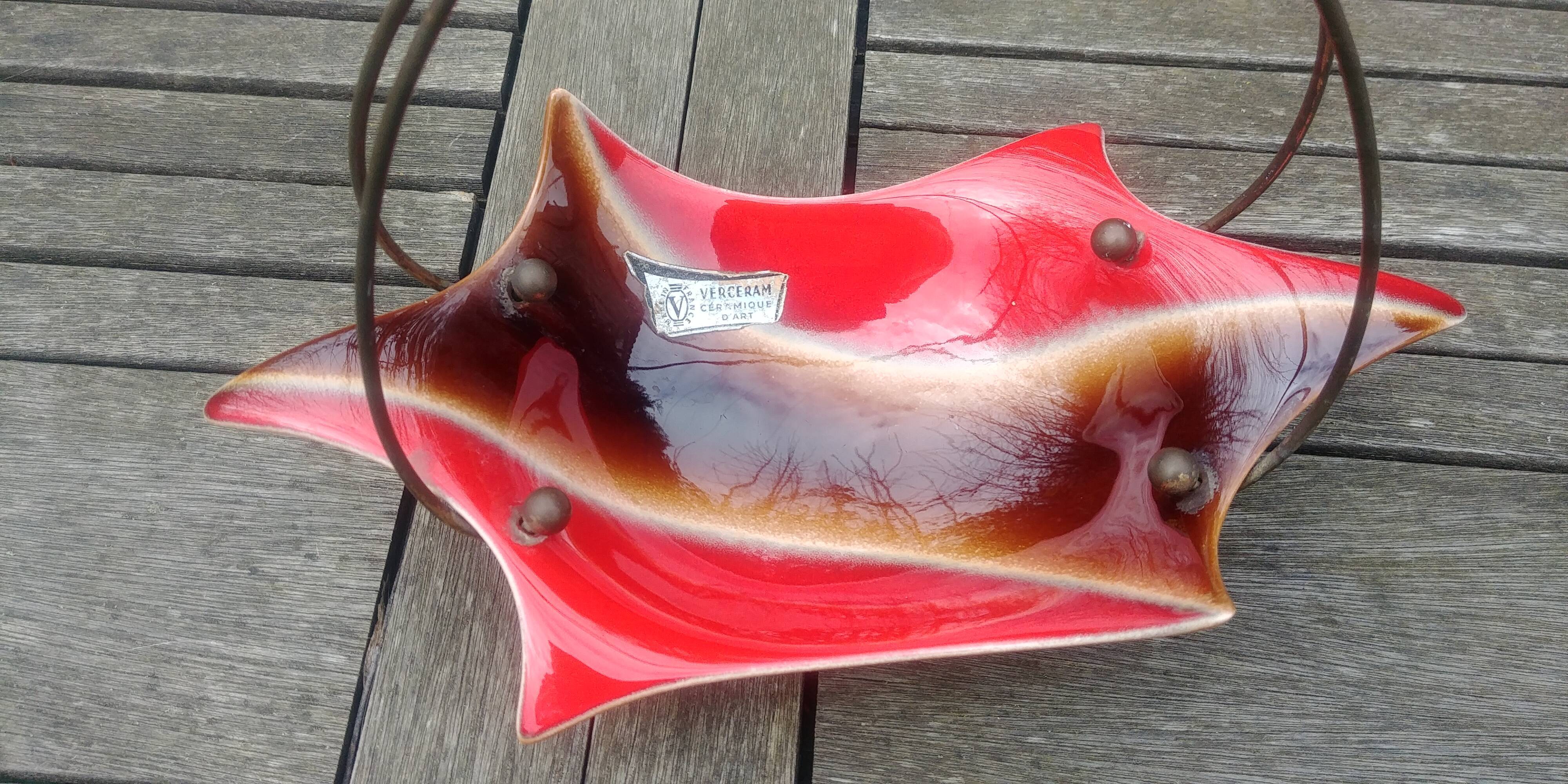 Vintage Cup in glazed ceramic Verceram ceramic Art 50s/60s