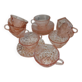 Set of 9 pink Vereco cups