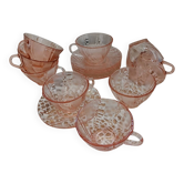 Set of 9 pink Vereco cups
