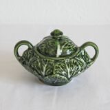 Vintage barbotine cabbage sugar bowl