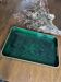 Green vintage plate with leopard pattern