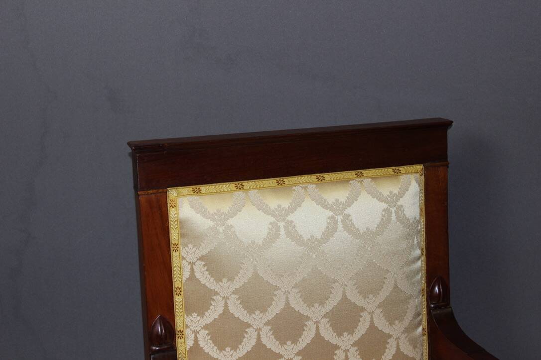 Empire Swan Neck Armchair in Mahogany, Early 19th Century