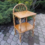 Nightstand wood and rattan