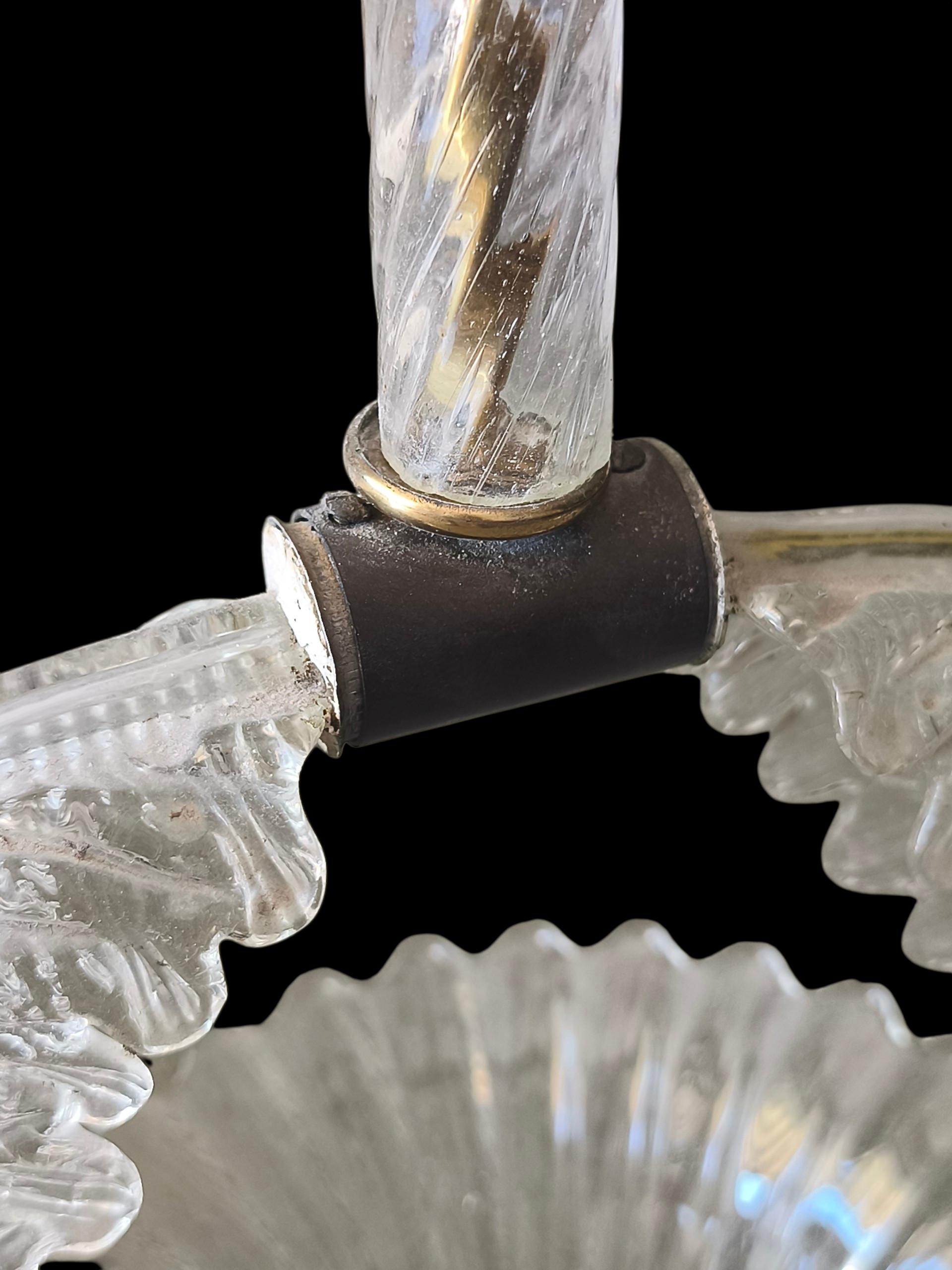 Murano glass chandelier by Barovier & Toso 50's