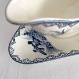 Antique ironstone sauceboat “Summer” Clairefontaine